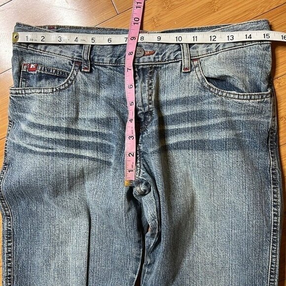 Killah by Miss Sixty flare jeans tartan patch vintage 90’s 00’s size 30 34” ins - Picture 10 of 12